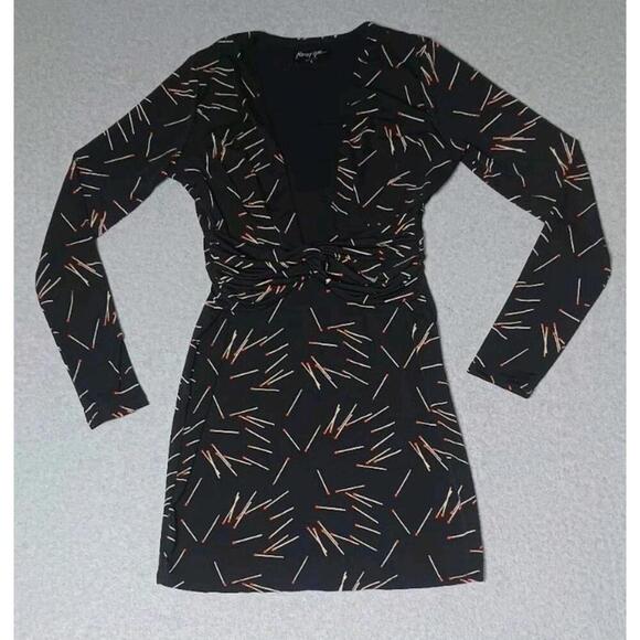 Nasty Gal Dresses & Skirts - Nasty Gal Mini Dress Womens Size Small Black Long Sleeve Match Stick Design...